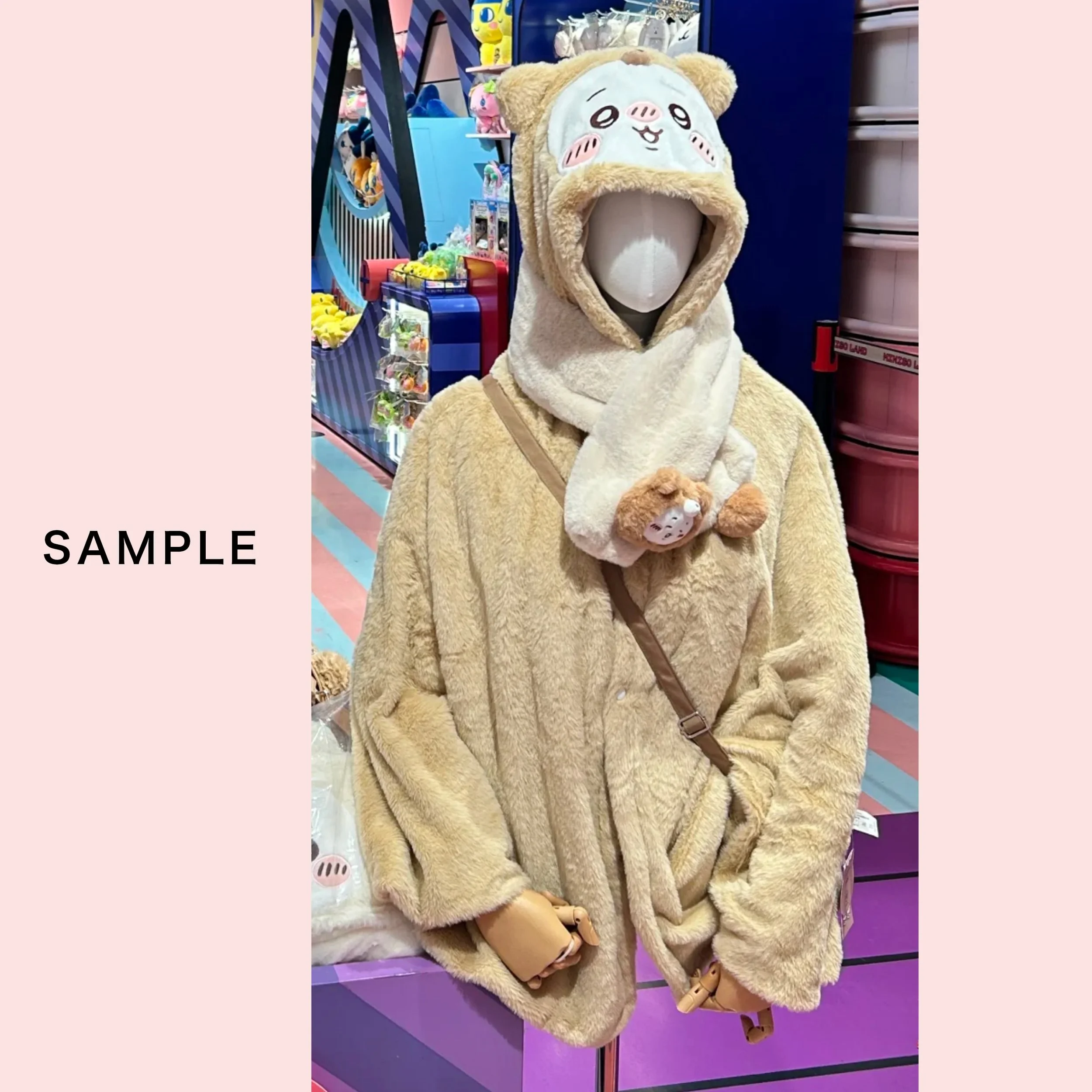 Miniso Fluffy Season Teddy Bear Poncho Blanket Momonga — CHIIKAWA